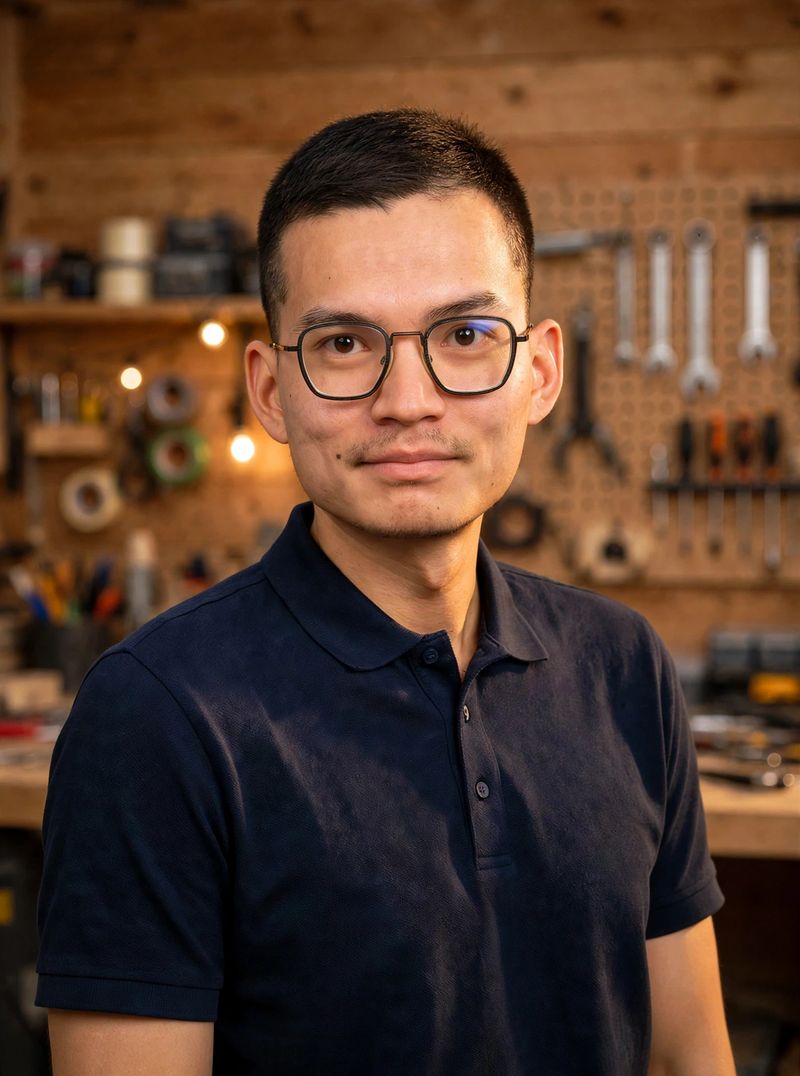 Christophe LENG, artisan débosseleur sans peinture, dans son atelier