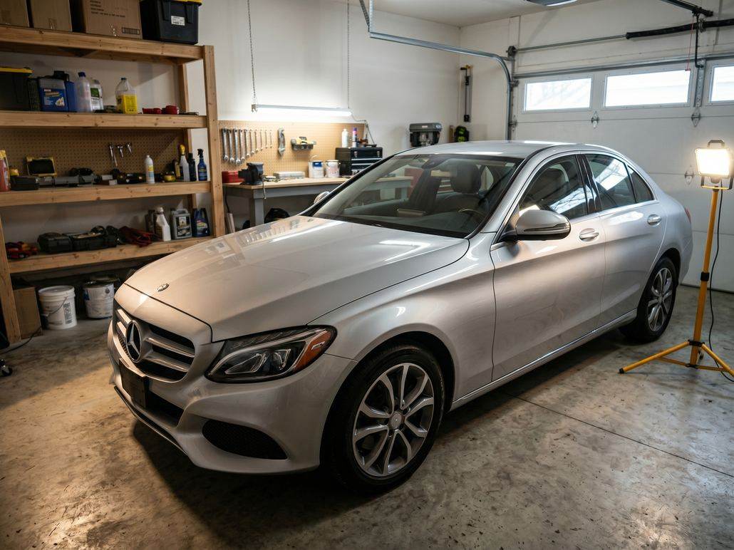 Après : capot Mercedes Classe C parfaitement lisse après DSP grêle