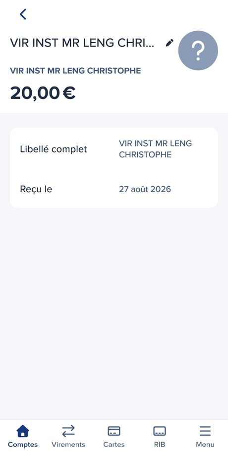 Récompense de parrainage DSP : virement instantané de 20 € reçu après la première intervention du filleul